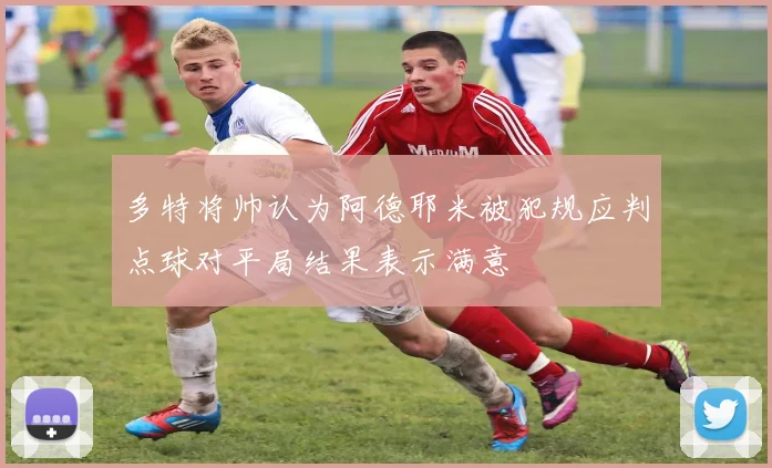 多特将帅认为阿德耶米被犯规应判点球对平局结果表示满意